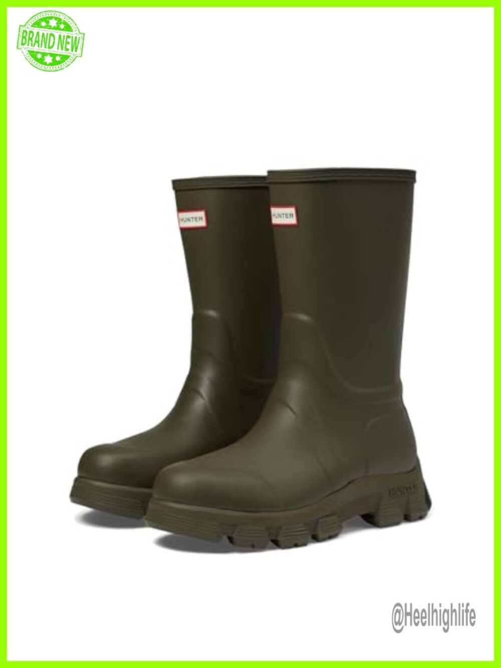 Rubber Rain Boots Mid-Calf Closed Toe Waterproof